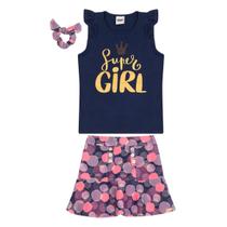 Conjunto Infantil Duzizo Super Girl Feminino