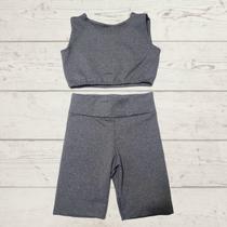 Conjunto Infantil e Juvenil para treino short e top cinza