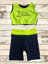 Conjunto Infantil e Juvenil para treino short e top minidiva