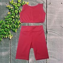 Conjunto Infantil e Juvenil para treino short e top rosa Conjunto Infantil e Juvenil para treino short e top rosa
