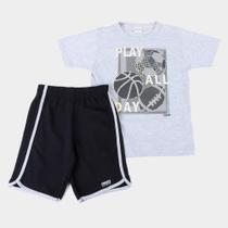 Conjunto Infantil Elian Bermuda Moletinho Play All Day Masculino Conjunto Infantil Elian Bermuda Moletinho Play All Day Masculino