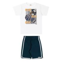 Conjunto Infantil Elian Bermuda Moletinho Play All Day Masculino
