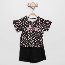 Conjunto Infantil Elian Camiseta e Short Shine Menina 2 Peças