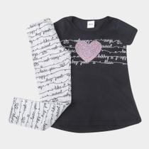 Conjunto Infantil Elian Estampado c/ Legging Feminino