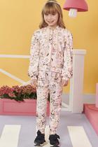 Conjunto Infantil em Molecotton Jaqueta c/Capuz e Calça Jogger Ursinhos Delicados Princess by Infanti