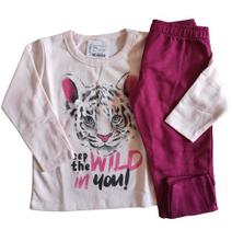 Conjunto infantil em moletom flanelado feminino infantil - peluciado