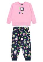 Conjunto Infantil em Moletom Florido Bee Loop Conjunto Infantil em Moletom Florido Bee Loop