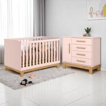 Conjunto Infantil Encanto Slim Rosa Acetinado: Berço Encanto Slim Mini Cama + Cômoda Encanto Slim Conjunto Infantil Encanto Slim Rosa Acetinado: Berço Encanto Slim Mini Cama + Cômoda Encanto Slim