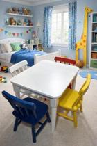 Conjunto Infantil Espanha Mesa com 4 Cadeiras - Colorido Vermelho, Amarelo, Azul , Branco Conjunto Infantil Espanha Mesa com 4 Cadeiras - Colorido Vermelho, Amarelo, Azul , Branco