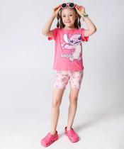 Conjunto Infantil Estampa Angel Stitch Tam 4 a 10 Rosa-97059