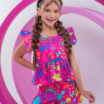 Conjunto Infantil Estampa Arco-íris Feminino