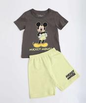 Conjunto Infantil Estampa Mickey Tam 1 a 3 Cinza-86078