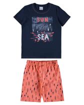 Conjunto Infantil Estampado Camiseta/Bermuda Malwee Kids