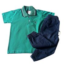 Conjunto Infantil Estiloso Calça Jeans Jogger e Camiseta Gola Polo Conforto e Estilo
