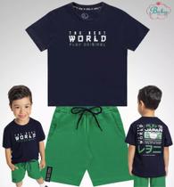 Conjunto infantil Fakini Masculino Manga Curta