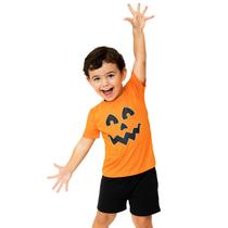 Conjunto Infantil Fantasia Abóbora Halloween Brilha Escuro Minideia