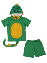 Conjunto Infantil Fantasia Dinossauro Camiseta e Short