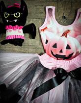 Conjunto Infantil Fantasia Halloween Abóbora Com Saia Filó