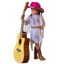 Conjunto Infantil Fantasia Menina Ana Castela Boiadeira Country "Branco Paetê" Rodeio e Aniversário Conjunto Infantil Fantasia Menina Ana Castela Boiadeira Country "Branco Paetê" Rodeio e Aniversário