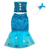 Conjunto Infantil Fantasia Menina Sereia Festa Tam 1 ao 14