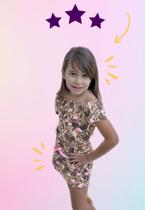 Conjunto infantil feminina blusa de saia ursinho