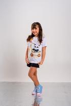 Conjunto Infantil feminino 100 Algodão Estampa Panda