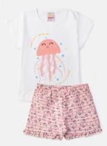 Conjunto Infantil Feminino Água Viva Creme Conjunto Infantil Feminino Água Viva Creme