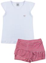 Conjunto Infantil Feminino Básico com Aplique de Coração