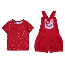 Conjunto Infantil Feminino Bebê Jardineira e Blusa da Malwee Kids Conjunto Infantil Feminino Bebê Jardineira e Blusa da Malwee Kids