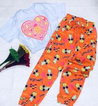Conjunto infantil feminino blusa + calça