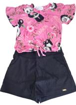 Conjunto Infantil feminino Blusa com Shorts Trick Nick