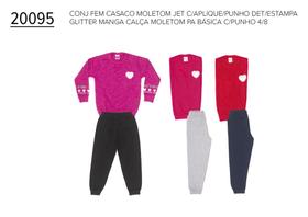 Conjunto Infantil Feminino Blusa e Calça Moletom 4 ao 8