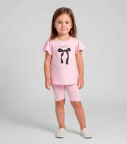 Conjunto Infantil Feminino Blusa E Ciclista Select Rosa