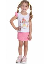 Conjunto Infantil Feminino Blusa e Short Saia Fofo Moda Verão Menina Conjunto Infantil Feminino Blusa e Short Saia Fofo Moda Verão Menina