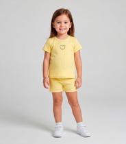 Conjunto Infantil Feminino Blusa e Short Select Amarelo