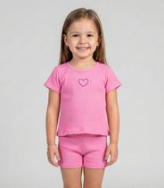 Conjunto Infantil Feminino Blusa e Short Select Rosa