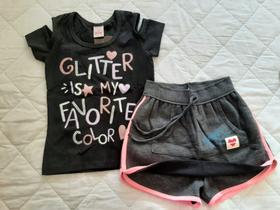 Conjunto Infantil Feminino Blusa e Shorts Abrange