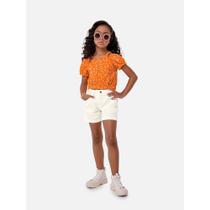 Conjunto infantil feminino blusa e shorts jeans carinhoso ref:1000108969 10/16