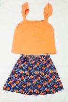 Conjunto infantil feminino blusa e shorts saia