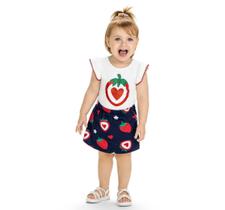 Conjunto Infantil Feminino Blusa em Malha + Short em Cotton Kyly