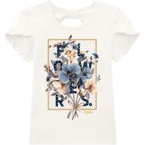 Conjunto Infantil Feminino Blusa Manga Curta e Short Saia Milon