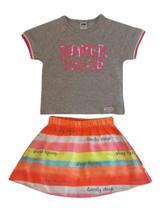 Conjunto Infantil Feminino Blusa MC + Saia Marlan