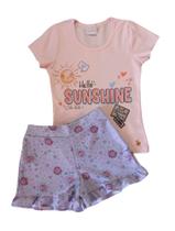 Conjunto Infantil Feminino Blusa MC + Short Cata-Vento