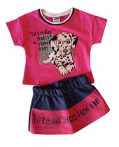 Conjunto Infantil Feminino Blusa MC + Short Marlan