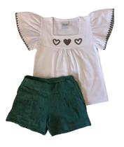 Conjunto Infantil Feminino Blusa MC + Shorts TileeSul