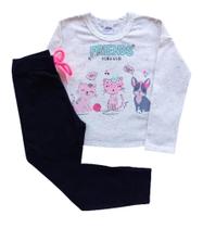 Conjunto Infantil Feminino Blusa ML + Calça Elian