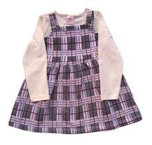 Conjunto Infantil Feminino Blusa ML e Vestido Abrange