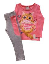 Conjunto Infantil Feminino Blusa ML + Legging Milli & Nina