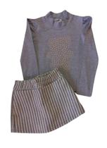 Conjunto Infantil Feminino Blusa ML + Short Saia Kukiê Conjunto Infantil Feminino Blusa ML + Short Saia Kukiê
