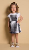 Conjunto infantil feminino blusa + salopete milon